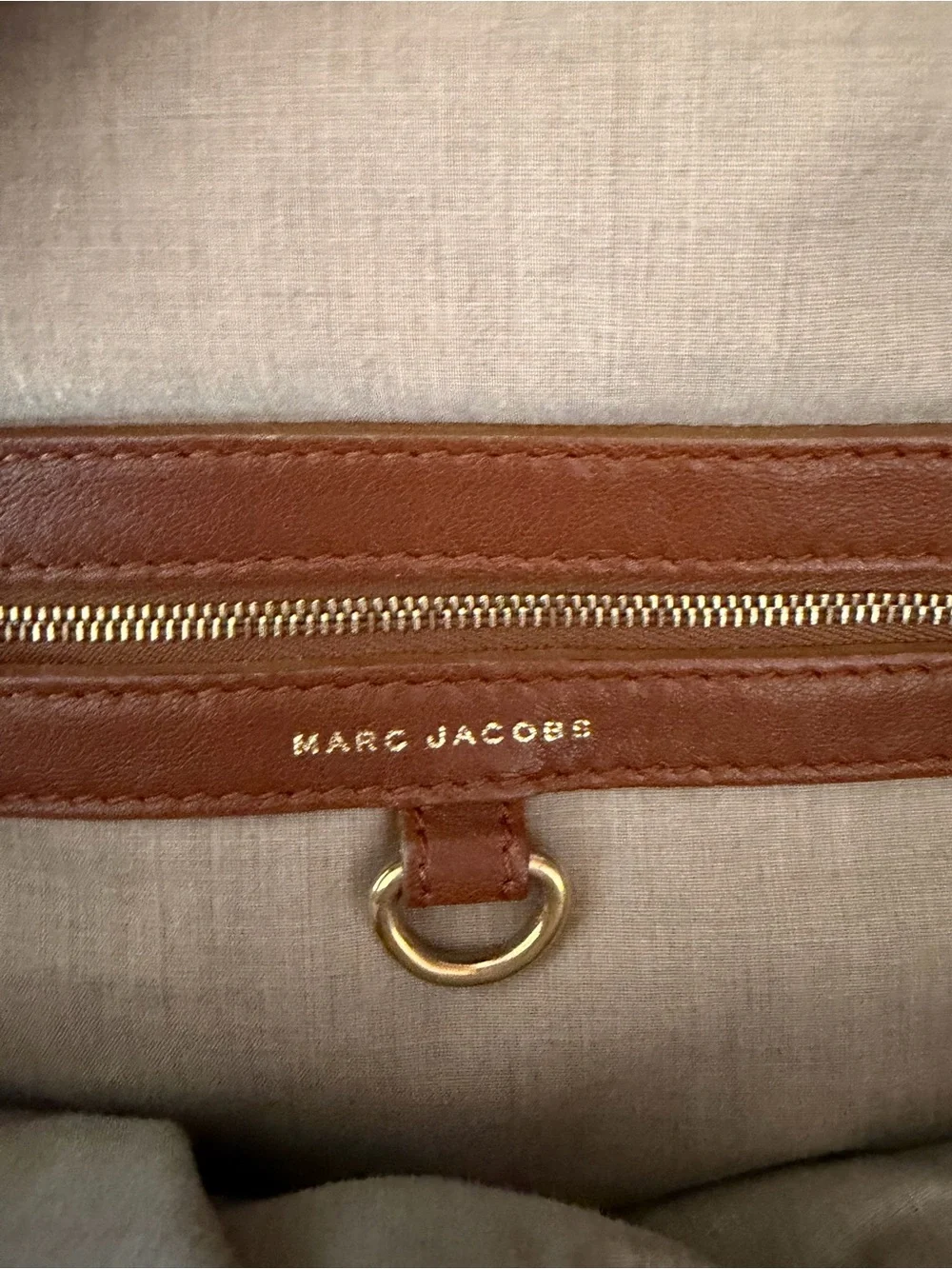 Marc Jacobs Stam Purse Satchel Frame Handbag Brown Quilted Leather Chain Strap